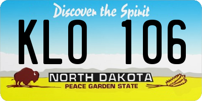 ND license plate KLO106