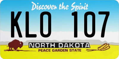 ND license plate KLO107