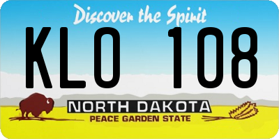 ND license plate KLO108