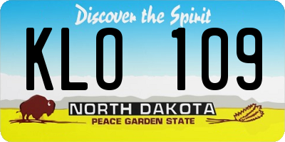 ND license plate KLO109