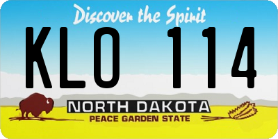 ND license plate KLO114