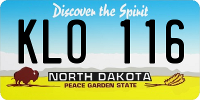 ND license plate KLO116
