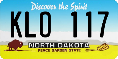 ND license plate KLO117