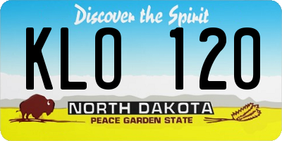 ND license plate KLO120