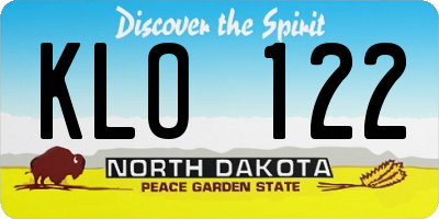 ND license plate KLO122