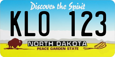 ND license plate KLO123
