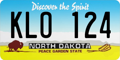 ND license plate KLO124