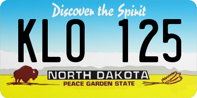 ND license plate KLO125
