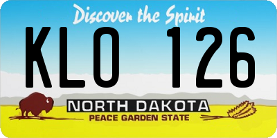 ND license plate KLO126
