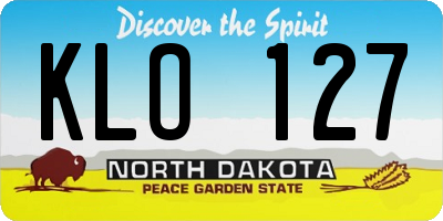 ND license plate KLO127