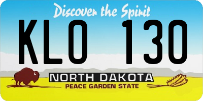 ND license plate KLO130