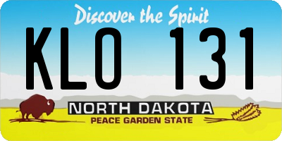 ND license plate KLO131