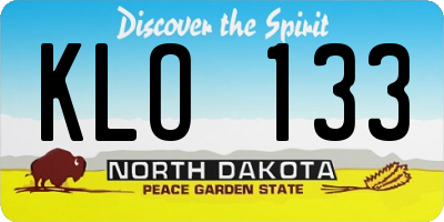 ND license plate KLO133