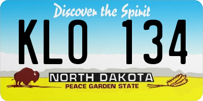 ND license plate KLO134