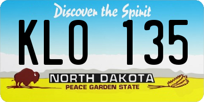 ND license plate KLO135