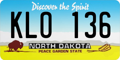 ND license plate KLO136
