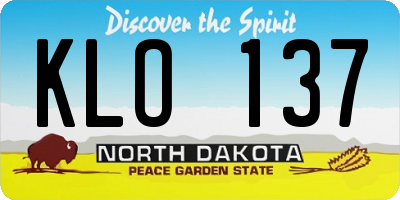 ND license plate KLO137