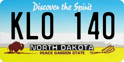 ND license plate KLO140
