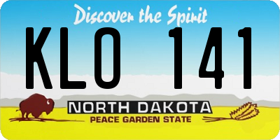 ND license plate KLO141