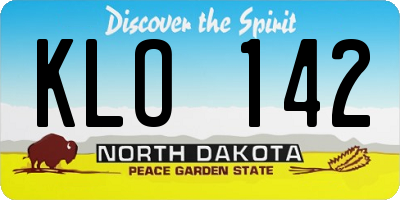 ND license plate KLO142