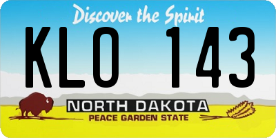ND license plate KLO143