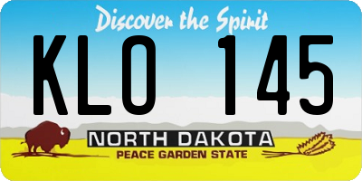 ND license plate KLO145
