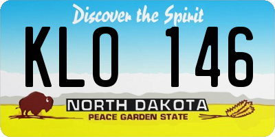 ND license plate KLO146
