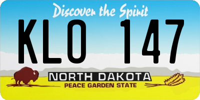 ND license plate KLO147