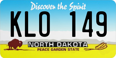 ND license plate KLO149