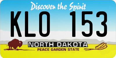 ND license plate KLO153