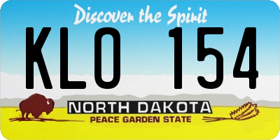 ND license plate KLO154