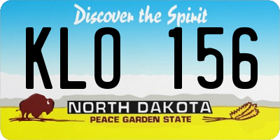 ND license plate KLO156