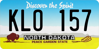 ND license plate KLO157