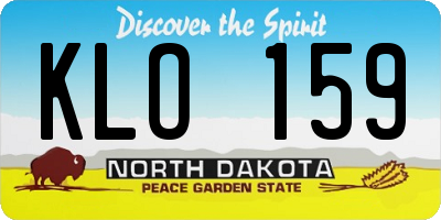 ND license plate KLO159