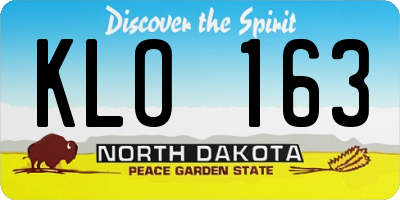 ND license plate KLO163