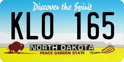 ND license plate KLO165