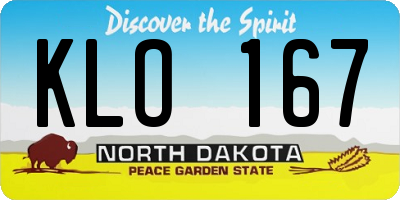 ND license plate KLO167