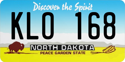 ND license plate KLO168