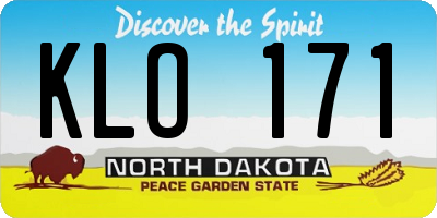 ND license plate KLO171