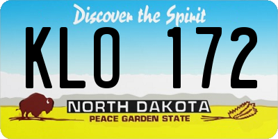 ND license plate KLO172