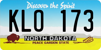 ND license plate KLO173