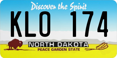 ND license plate KLO174