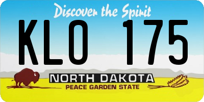 ND license plate KLO175
