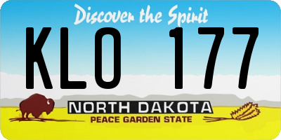 ND license plate KLO177