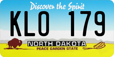 ND license plate KLO179