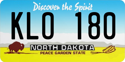 ND license plate KLO180