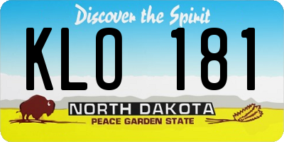 ND license plate KLO181