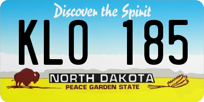 ND license plate KLO185