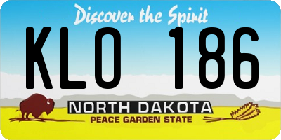 ND license plate KLO186