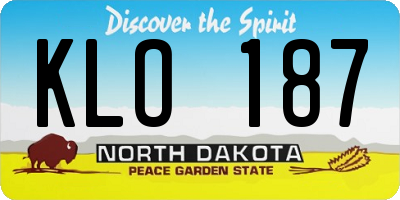 ND license plate KLO187